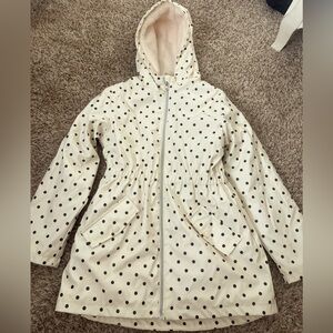 Cream black dotty rain jacket